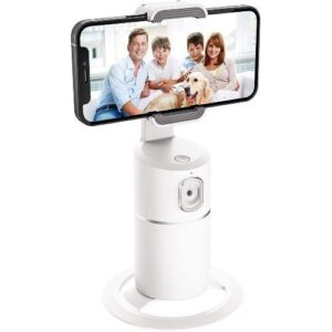 BoxWave Stand and Mount Compatible with Google Pixel 6a (Stand and Mount by BoxWave) - PivotTrack360 Selfie Stand, Facial Tracking Pivot Stand Mount for Google Pixel 6a - Winter White