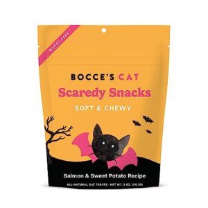 bocce's bakery all-natural, seasonal, scardey snacks cat treats, wheat-free, limited-ingredient soft & chewy treats inspired by halloween, 2 oz