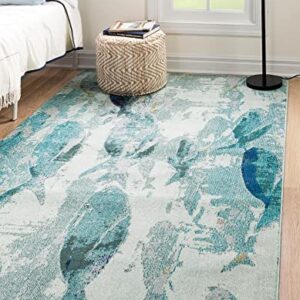 Rugs.com Amalfi Collection Rug – 4' x 6' Light Blue Medium Rug Perfect for Entryways, Kitchens, Breakfast Nooks, Accent Pieces