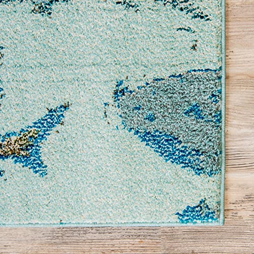 Rugs.com Amalfi Collection Rug – 4' x 6' Light Blue Medium Rug Perfect for Entryways, Kitchens, Breakfast Nooks, Accent Pieces