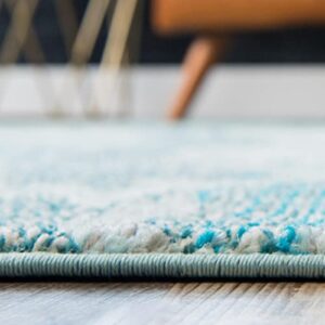 Rugs.com Amalfi Collection Rug – 4' x 6' Light Blue Medium Rug Perfect for Entryways, Kitchens, Breakfast Nooks, Accent Pieces