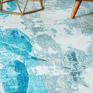 Rugs.com Amalfi Collection Rug – 4' x 6' Light Blue Medium Rug Perfect for Entryways, Kitchens, Breakfast Nooks, Accent Pieces