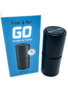 triad aer go portable air purifier home purifier, car purifier, office purifier, cleaner for pets hair dander allergies odors, 99.97% removal of 0.3 microns dust smoke mold