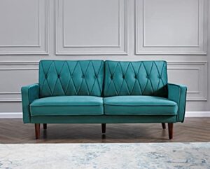 us pride furniture us pride funiture modern style upholstered tufted 69.3'' wide 3 seater sofas, blue green