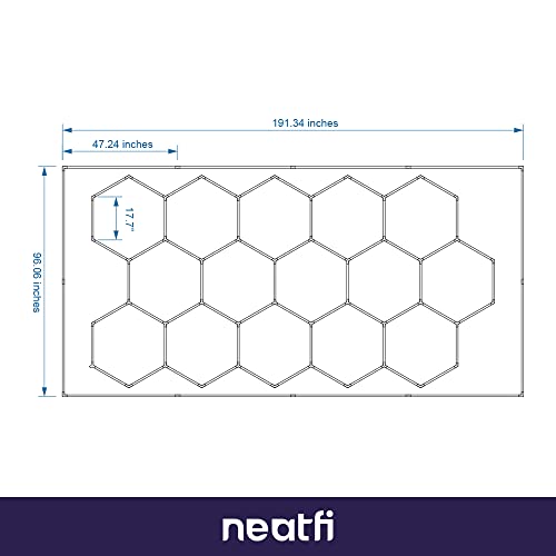 Neatfi LED Car Garage Light, Ceiling Light, Shop Light for Car Detailing, Garage, Workshop and Gym (15 Hex Grids, Cool White)