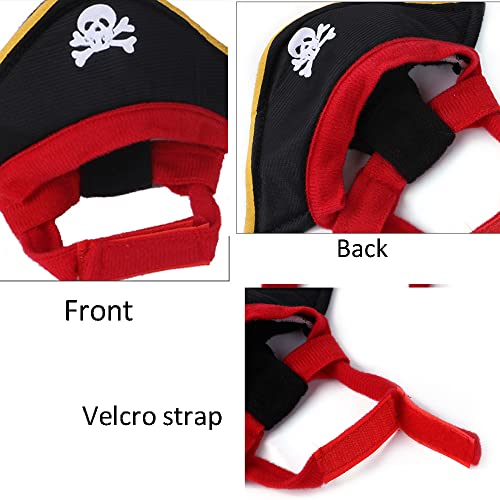 Gittcoll Anelekor Pirate Dog Cat Costume Suit Halloween Funny Pet Clothes with Pirate hat & Bandana Caribbean Style Cat Apparel Corsair Puppy Dressing Up Cosplay for Small Dogs Kitty (Navy)