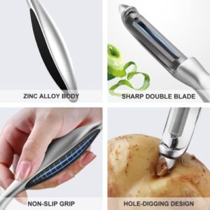 NileHome Vegetable Peeler, Potato Peelers For Kitchen Apple, Veggie, Fruit, Potatoes, Carrot Peeler Stainless Steel Potato Peeler Hand(2pcs)