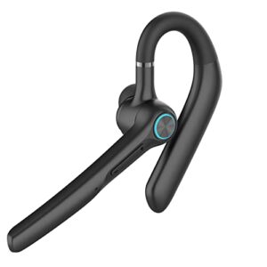 eppfun Bluetooth 5.2 Headset, Wireless Bluetooth Earpiece Built-in Dual Noise Cancelling Mic, 50Hrs Playtime with Charging Case, Hands Free Single Headset for Business Office Driver Trucker