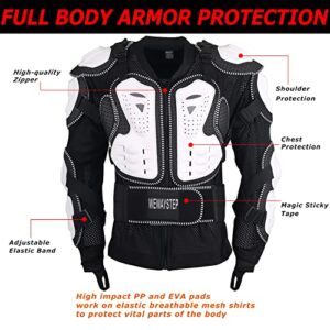 Motorcycle Protective Jacket Full Body Armor, Chest Spine Protection Dirt Bike Gear for Men Motocross MTB Racing