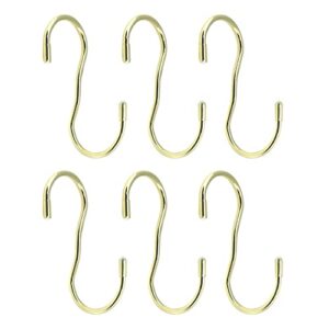 faotup 6pcs gold iron closet rod hooks for bags,s shaped hooks for closet,purse hanger hooks,gold closet rod hook,closet rod hooks for hanging,purse hanger for closet,4.29×2.24×2.12inches