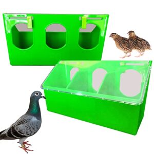 pigeon feeder quail feeder water 2 pack bird chicken duck feeder with 3 hole pet bowls & feeders eat food (three hole)