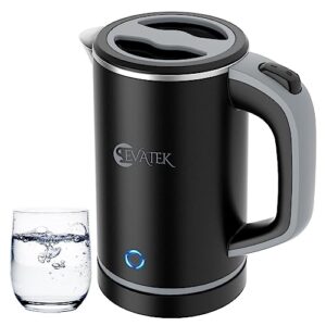 evatek small electric kettle, travel mini hot water boiler heater, 304 stainless steel 0.8l portable electric kettles for boiling water, 5 mins coffee kettle travel teapot with auto shut-off