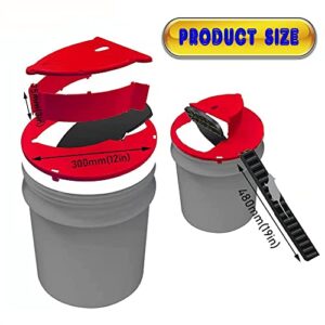 Mouse Trap Bucket, Bucket Lid Mouse Trap, 5 Gallon Bucket Compatible, Humane or Lethal, Trap Door Style, Multi Catch, Auto Reset, Indoor Outdoor, No See Kill (Wine)