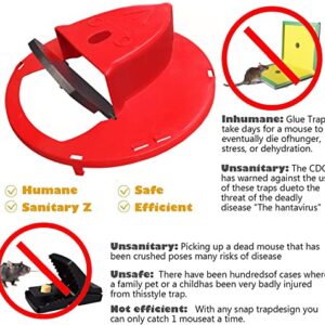 Mouse Trap Bucket, Bucket Lid Mouse Trap, 5 Gallon Bucket Compatible, Humane or Lethal, Trap Door Style, Multi Catch, Auto Reset, Indoor Outdoor, No See Kill (Wine)