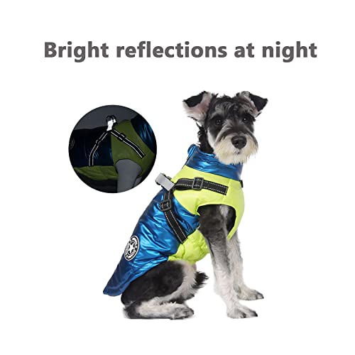 Dog Winter Coats Cold Weather Warm Jacket Reflective Waterproof and Windproof Dog Vest with D-Ring for Leash Pet Clothes for Small Medium Large Dogs (XX-Large, Blue)