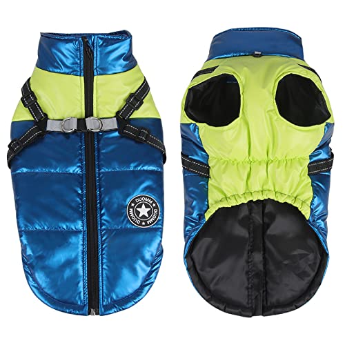 Dog Winter Coats Cold Weather Warm Jacket Reflective Waterproof and Windproof Dog Vest with D-Ring for Leash Pet Clothes for Small Medium Large Dogs (XX-Large, Blue)