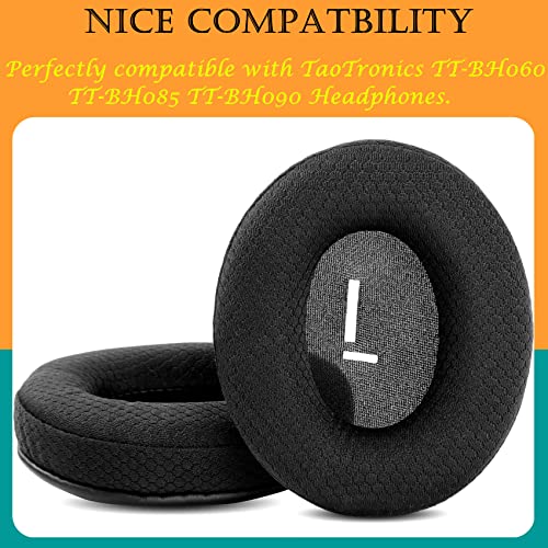 TaiZiChangQin Ear Pads Cushions Replacement Compatible with TaoTronics TT-BH060 TT-BH085 TT-BH090 Headphone ( Upgrade Fabric Earpads )