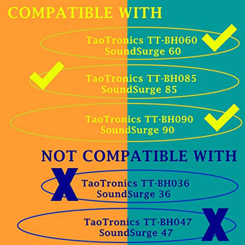 TaiZiChangQin Ear Pads Cushions Replacement Compatible with TaoTronics TT-BH060 TT-BH085 TT-BH090 Headphone ( Upgrade Fabric Earpads )