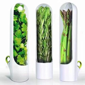 gbbazu herb keeper, 1pcs herb keeper herb storage container saver preserver for cilantro, herb saver best keeper for freshest produce, asparagus, cilantro, mint, parsley