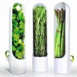 Gbbazu Herb Keeper, 1Pcs Herb Keeper Herb Storage Container Saver Preserver for Cilantro, Herb Saver Best Keeper for Freshest Produce, Asparagus, Cilantro, Mint, Parsley