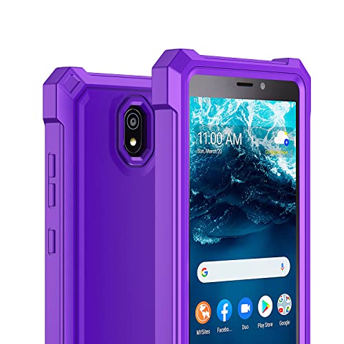 for Nokia C100 Case,Nokia C100 Phone Case with Screen Protector,Front Back Full Body Protective Design Frosted PC Back Soft TPU Bumper Raised Corner Shockproof Phone Cover Case for Nokia C100 Purple