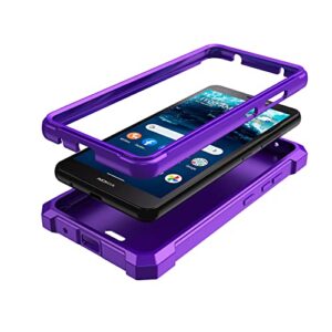 for Nokia C100 Case,Nokia C100 Phone Case with Screen Protector,Front Back Full Body Protective Design Frosted PC Back Soft TPU Bumper Raised Corner Shockproof Phone Cover Case for Nokia C100 Purple