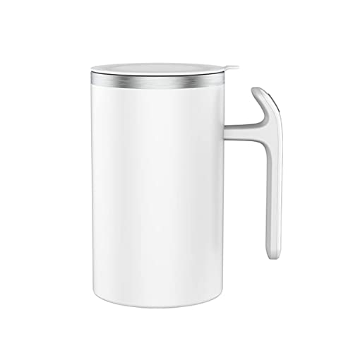 S+ Stainless Steel Self Stirring Mug Suitable for Coffee/Milk/fruit juice (White)