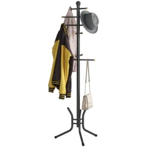 Wisdom Star Coat Racks Freestanding, 12 Hooks Coat Tree Used in the Bedroom Living Room Office, Coat Hanger Stand Coat Rack Stand Can be Hang Clothes, Hats, Bags, Black