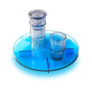 upving decorative tray for coffee table decor acrylic tray large round trays serving food tray for eating cologne organizer perfume bathroom livingroom kitchen table decor blue photography props