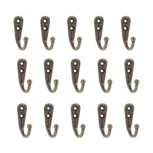 15 pcs wall mounted coat hooks, hooks for wall, mug hooks, hanger hook with 35 pieces screws for towel, key, robe, coats, scarf, bag, cap, coffee cup, mugs