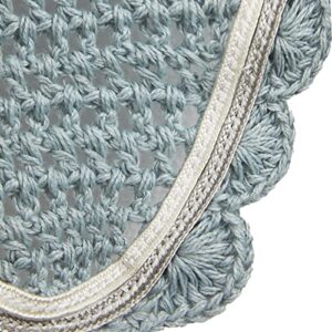 HORZE Geneva Ear Net - Silver Blue - Pony