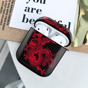 Case Cover for AirPods 1 & 2 Red Dragon Full Body Protection Case Earphone Earset Case Hard PC Cover