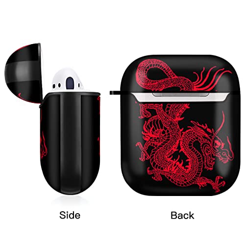 Case Cover for AirPods 1 & 2 Red Dragon Full Body Protection Case Earphone Earset Case Hard PC Cover