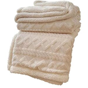 sherpa fleece throw blanket-3d stylish design, super soft,fluffy,warm,cozy,plush,fuzzy for couch sofa living room bed-all season accessories(beige, 60x80)