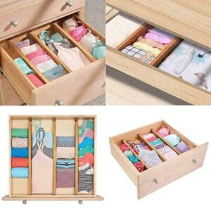 Expandable Bamboo Drawer Dividers, Adjustable Utensil Organizer Separators, 43cm