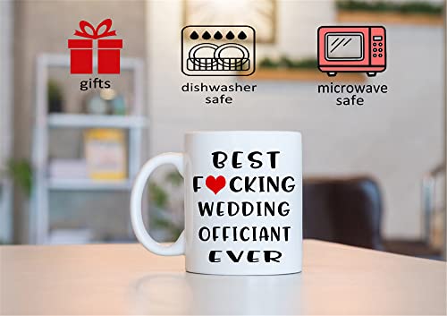 Qsavet Funny Wedding Officiant Coffee Mug, Best Wedding Officiant Ever Mug, Thank You Gifts, Officiant Gift, Marriage Ceremony Coffee Mug for Officiant from Couple -11 oz Novelty Coffee Mug (02)