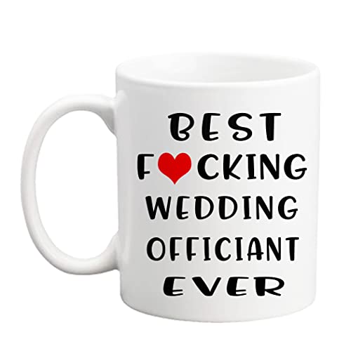 Qsavet Funny Wedding Officiant Coffee Mug, Best Wedding Officiant Ever Mug, Thank You Gifts, Officiant Gift, Marriage Ceremony Coffee Mug for Officiant from Couple -11 oz Novelty Coffee Mug (02)