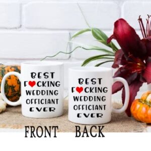 Qsavet Funny Wedding Officiant Coffee Mug, Best Wedding Officiant Ever Mug, Thank You Gifts, Officiant Gift, Marriage Ceremony Coffee Mug for Officiant from Couple -11 oz Novelty Coffee Mug (02)