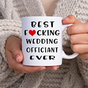 Qsavet Funny Wedding Officiant Coffee Mug, Best Wedding Officiant Ever Mug, Thank You Gifts, Officiant Gift, Marriage Ceremony Coffee Mug for Officiant from Couple -11 oz Novelty Coffee Mug (02)