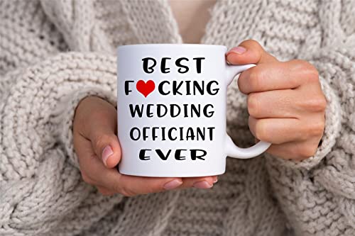 Qsavet Funny Wedding Officiant Coffee Mug, Best Wedding Officiant Ever Mug, Thank You Gifts, Officiant Gift, Marriage Ceremony Coffee Mug for Officiant from Couple -11 oz Novelty Coffee Mug (02)