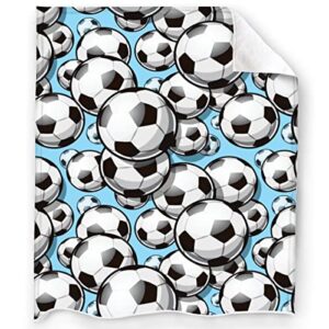 soccer throw blanket soft fuzzy plush blanket lightweight flannel blankets for couch bed living room adults kids teens gifts all seasons 50"x40"