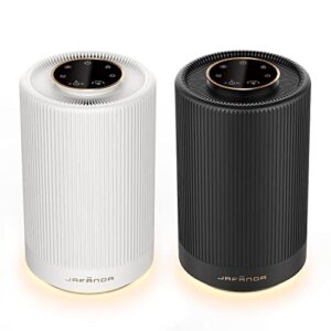 2 pack air purifiers for small room-jafanda h13 true hepa filter air filters for home remove 99.97% allergies dander dust smoke pollen pets hair, black and white