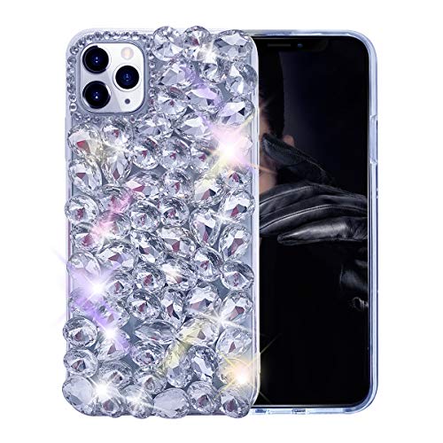 Bonitec Case for iPhone 14 Pro Max Glitter Case for Women Girly 3D Bling Sparkle Case Luxury Shiny Crystal Rhinestone Diamond Bumper Clear Glitter Cover Case for iPhone 14 Pro Max, Clear