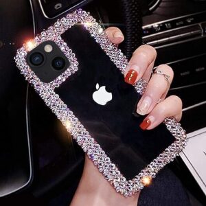 Bonitec Compatible with iPhone 14 Case for Women Girls 3D Glitter Sparkle Bling Case Luxury Shiny Cute Crystal Charms Rhinestone Diamond Bumper Clear Protective Cases Cover Clear