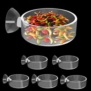 kkonhii aquarium shrimp feeder dish with suction glass fish tank feeding bowls round clear dishes tray,pet water tray feeding cup,glass reptile feeding bowl(6 pieces) .