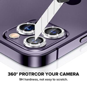Goton for iPhone 14 Pro Max (6.7") iPhone 14 Pro (6.1") 2022 Camera Lens Protector, 9H Tempered Glass Film Anti Scratch Metal Individual Ring Cover Accessories for iPhone 14 Pro Max / 14 Pro