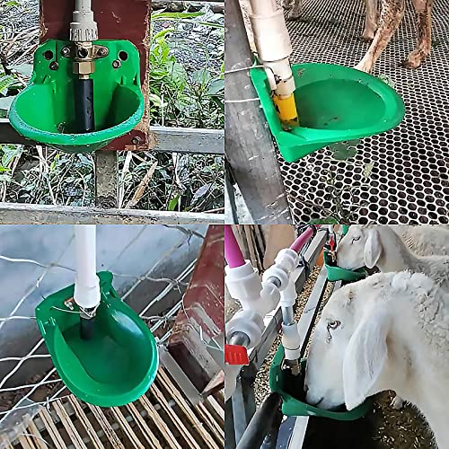 Achicklead 2 PCS Automatic Sheep Waterer Bowl Sheep Goats Drinking Water Bowl Goat Feeders Plastics Automatic Drinking Trough Livestock Supplies