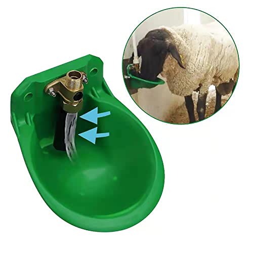 Achicklead 2 PCS Automatic Sheep Waterer Bowl Sheep Goats Drinking Water Bowl Goat Feeders Plastics Automatic Drinking Trough Livestock Supplies