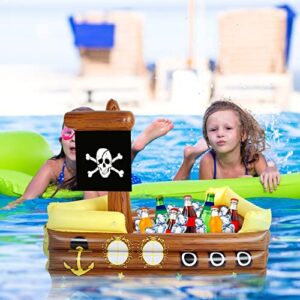 Zhanmai Halloween Inflatable Pirate Cooler Inflatable Serving Bar Food Container Drink Cooler Inflatable Drink Holder Pool for Halloween Pirate Party Supplies Decorations(Ship)