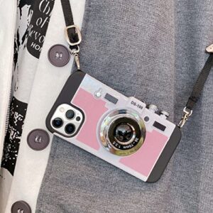 Losin Emily in Paris Phone Case Compatible with iPhone 14 Pro Max for Women and Girls Camera Case Cute Vintage 3D Design Fashion Neck Strap Crossbody Strap Lanyard Cover Shockproof Protective Cover